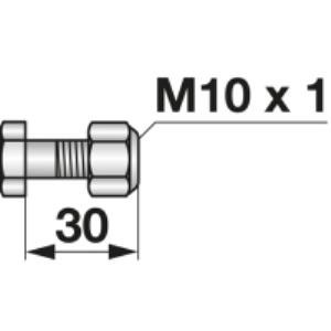 Frässchraube mit Sicherungsmuttern M10x1x30